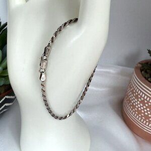Sterling Silver 925 TWIST ROPE Chain Bracelet Italy